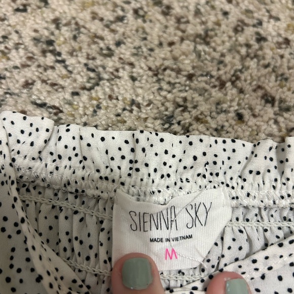 Sienna Sky White Mini Dress with Black Dots - Picture 3 of 4
